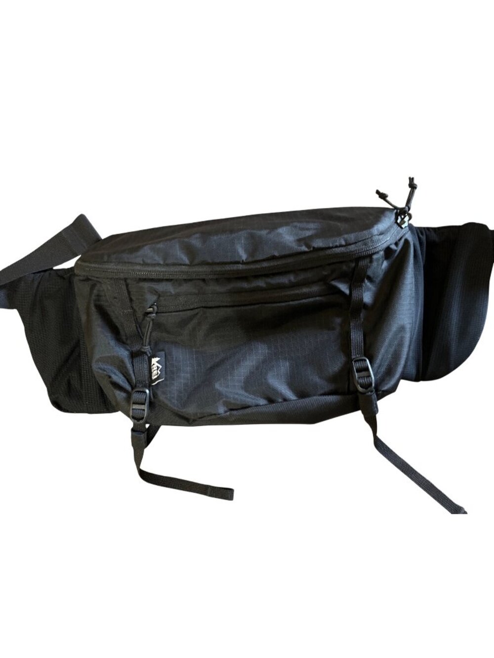 REI Fanny Pack Waist Belt with Water Bottle Pouches Used 43095 Black Gray